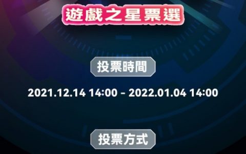 「2021 GAME STAR 游戏之星」票选开跑！ 投票拿电玩展门票，还可抽 PS4主机等多项好礼！