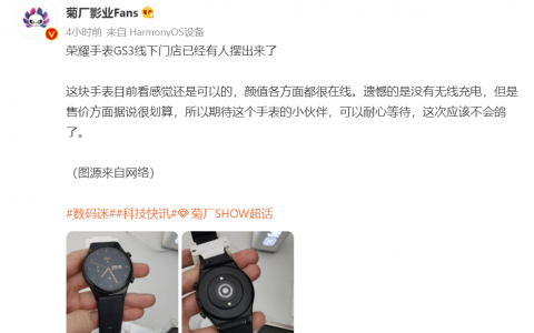 HONOR Watch GS 3真机亮相：不支持无线充电，但售价或很划算！
