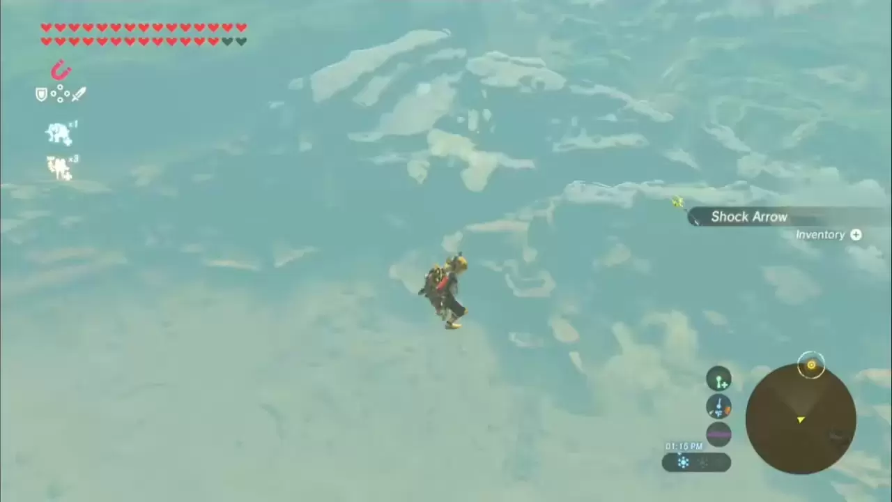 《萨尔达传说：旷野之息》玩家使用 1，167 爆炸箭炸飞自己取得高空中的废弃道具