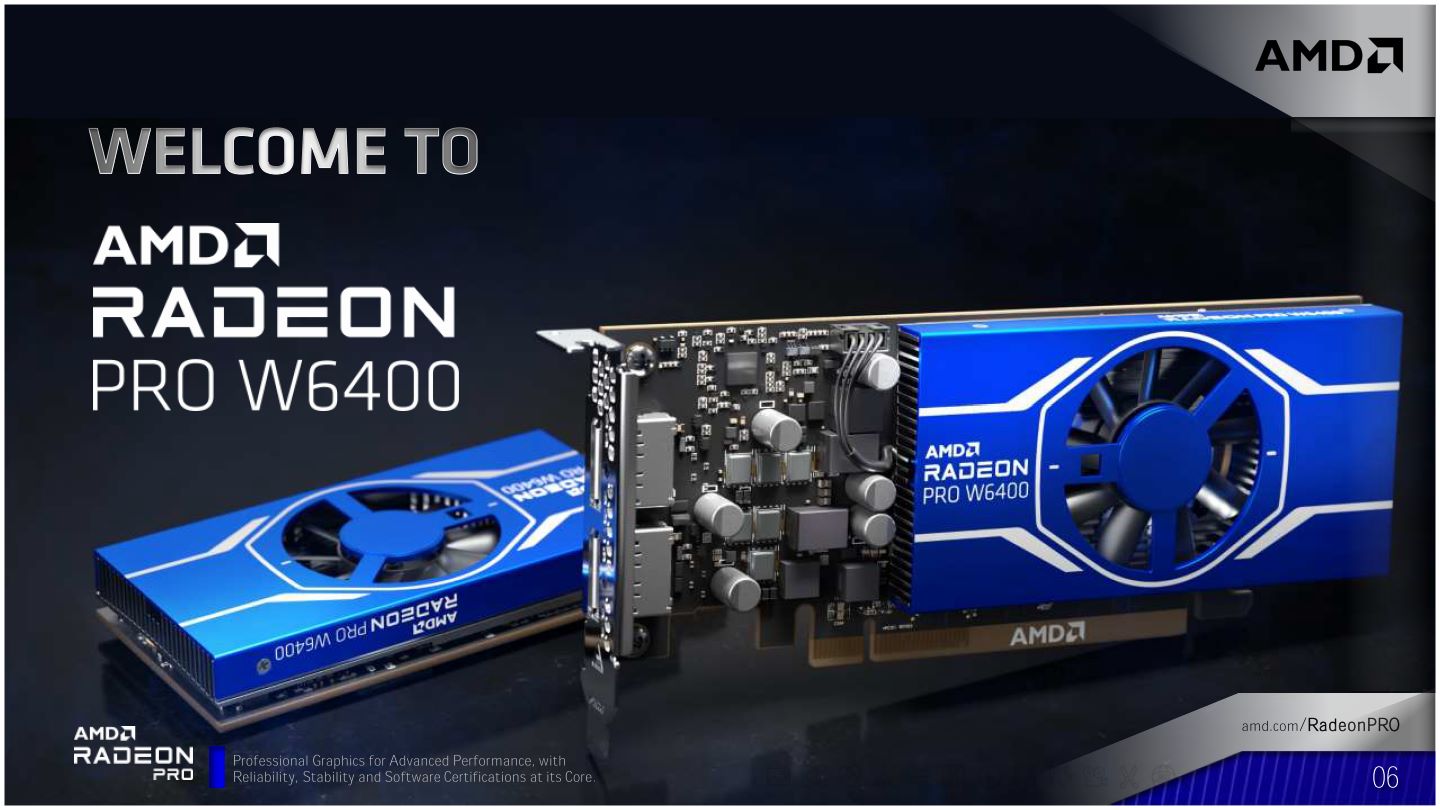 Radeon PRO W6400是AMD最新推出的专业绘图卡。
