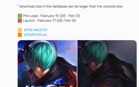 又一只容量怪兽 PS5版《KOF XV》大小约68GB