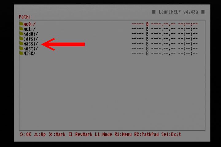 假设档案放在随身碟根目录，对应的路径就是「mass：/」。