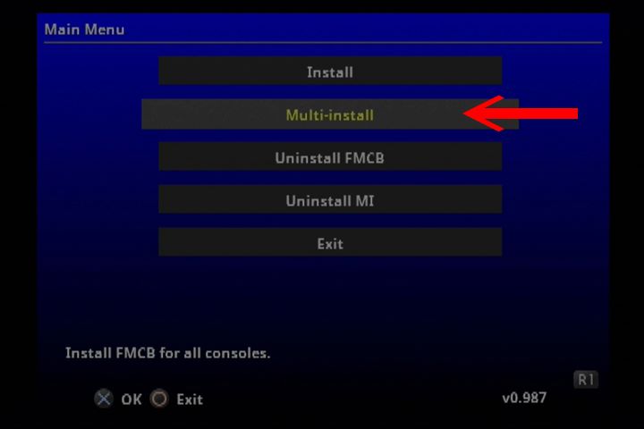 进入FMCB Installer后建议点选《Multi-Install》安装档案。