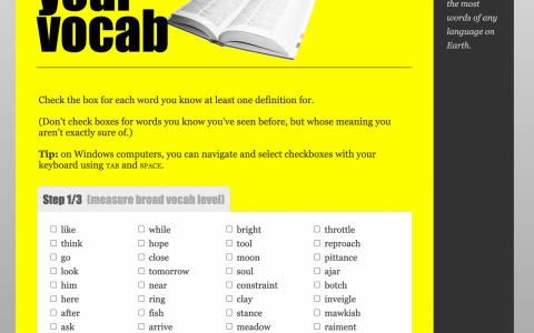 Test Your Vocab – 测试看看你可能知道多少英语单词