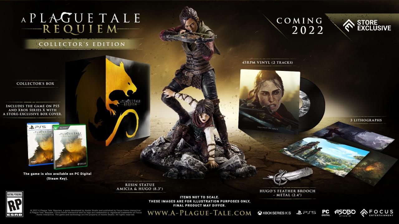 最新续作《A Plague Tale: Requiem》公开实体典藏版内容，售价 189.99 美元，预定 2022 年内发售！
