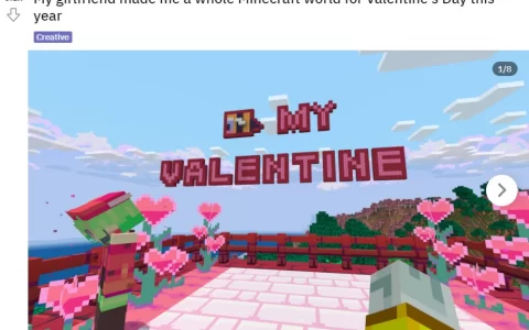 用满满爱意堆砌整个世界《Minecraft》女玩家秘密打造情人节地图给男友惊喜 