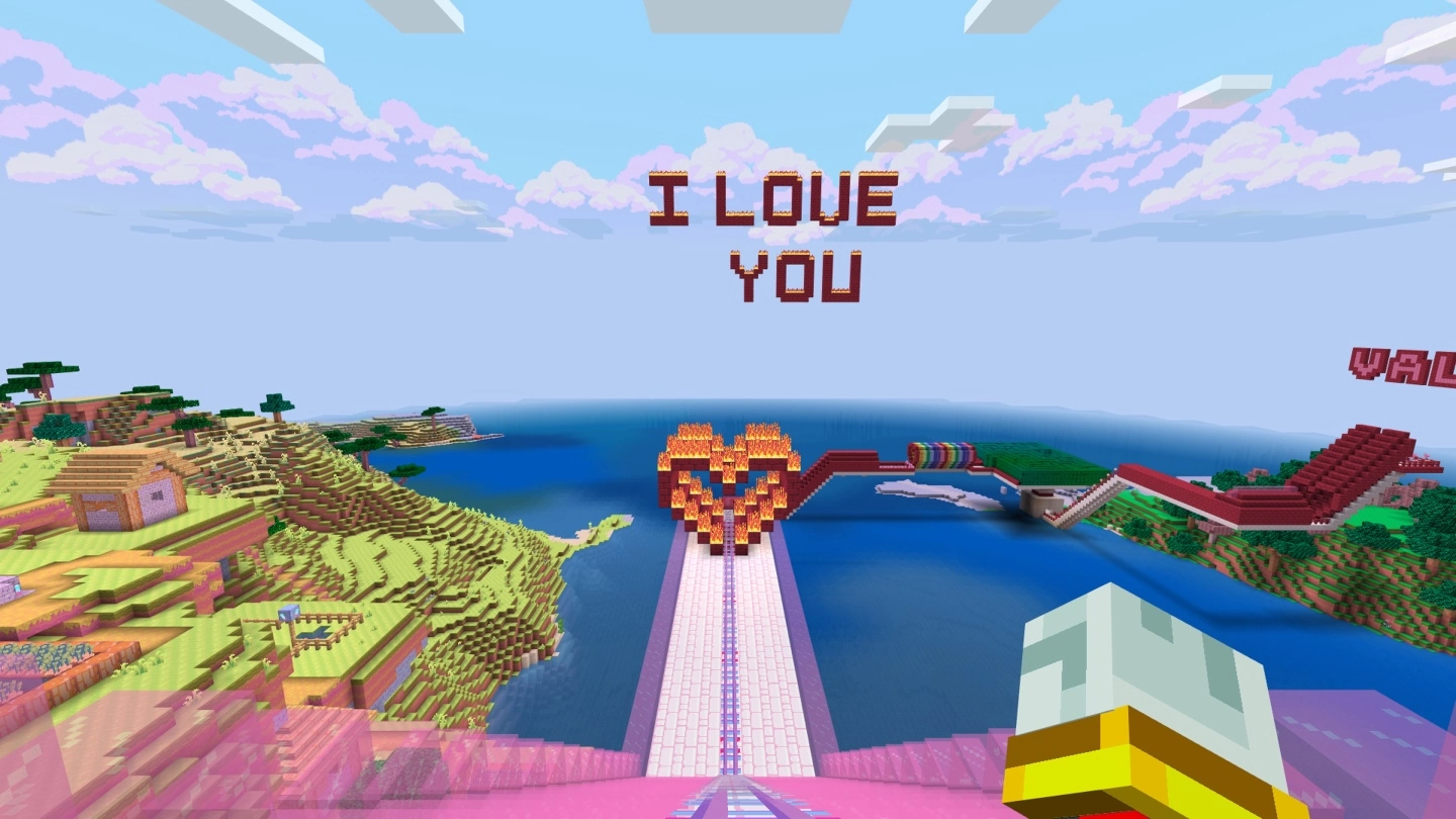 用满满爱意堆砌整个世界《Minecraft》女玩家秘密打造情人节地图给男友惊喜 