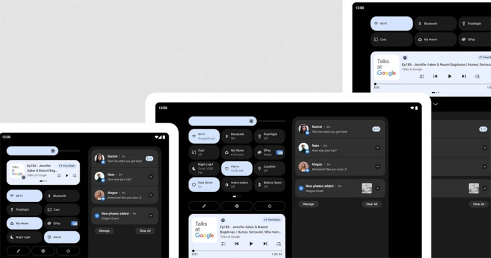 为折叠机而来的 Android 12L 解锁桌面更高密度排列，还有新的系统解锁体验（动眼看）