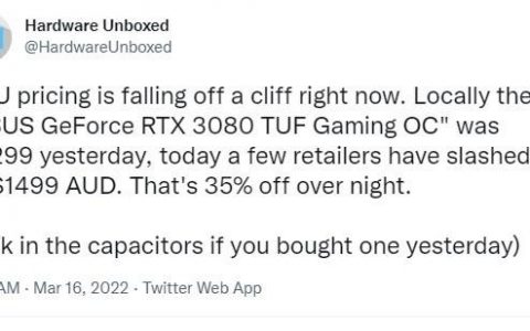 RTX3080一夜降价35%