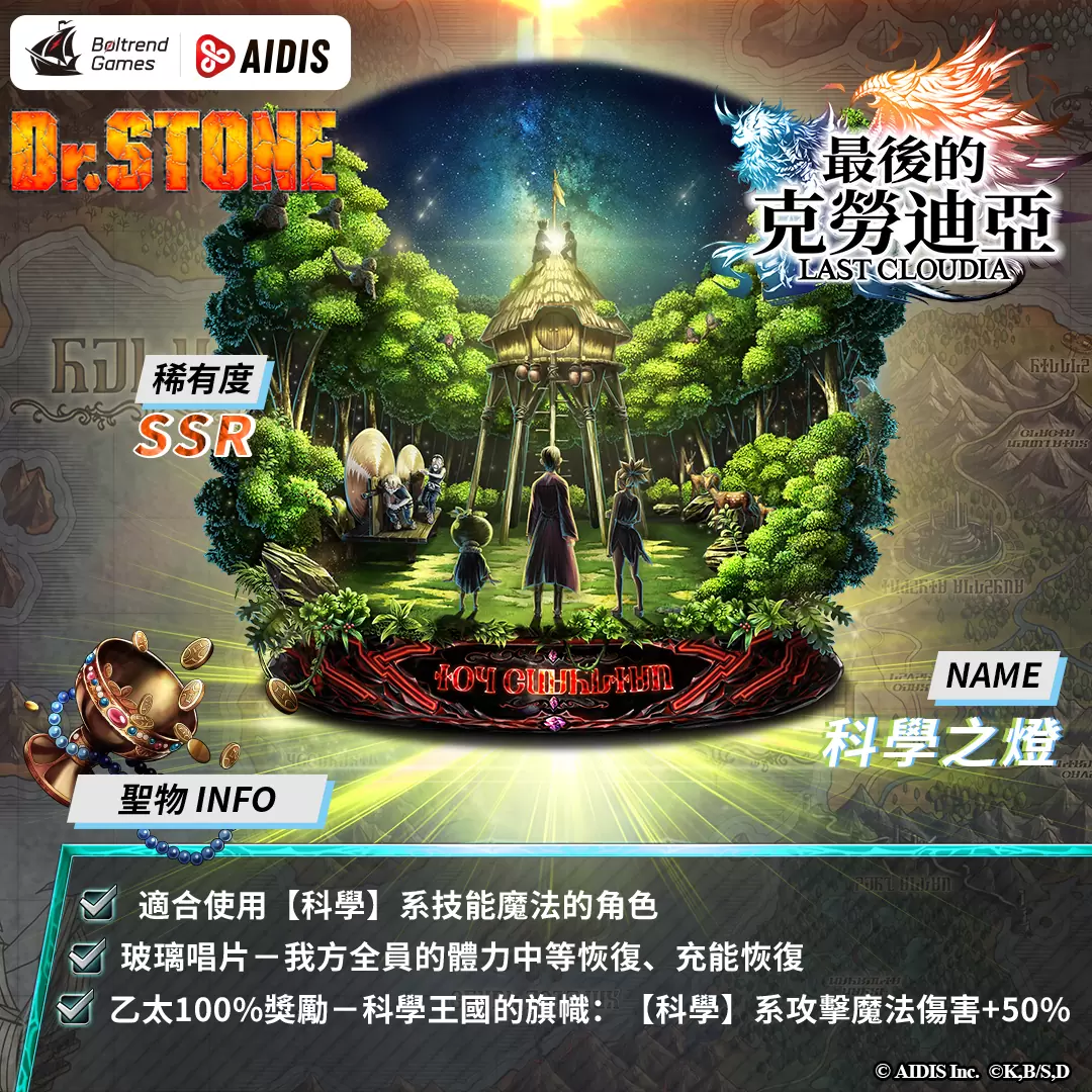 《最后的克劳迪亚》x《Dr. STONE》联动合作3月9日正式开催！ 抢先释出联动角色介绍与集气活动福利开跑！ 