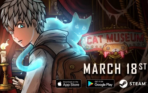 插画风格独立游戏《猫博物馆》与猫咪们一同破解诡谲谜题