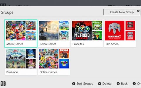 Nintendo Switch 14.0.0版更新发布 终于可以使用「群组」整理游戏了