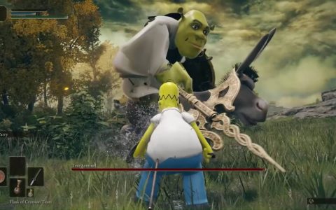 滚出我的沼泽！ 《艾尔登法环》模组大杂燴：「史瑞克」守卫痛扁「荷马」褪色者