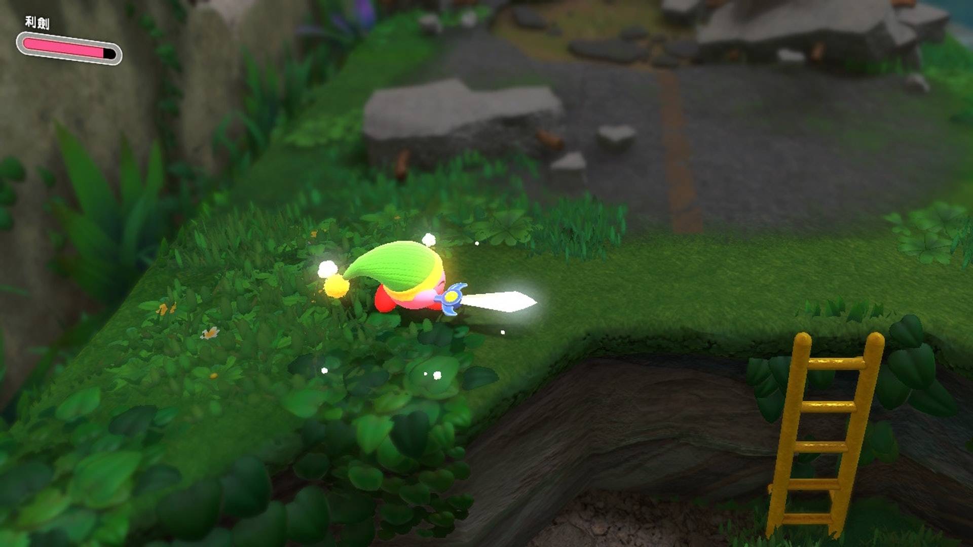 比如答了剑士型敌人，卡比就会变成《Zelda》中的林克，挥刀斩人。
