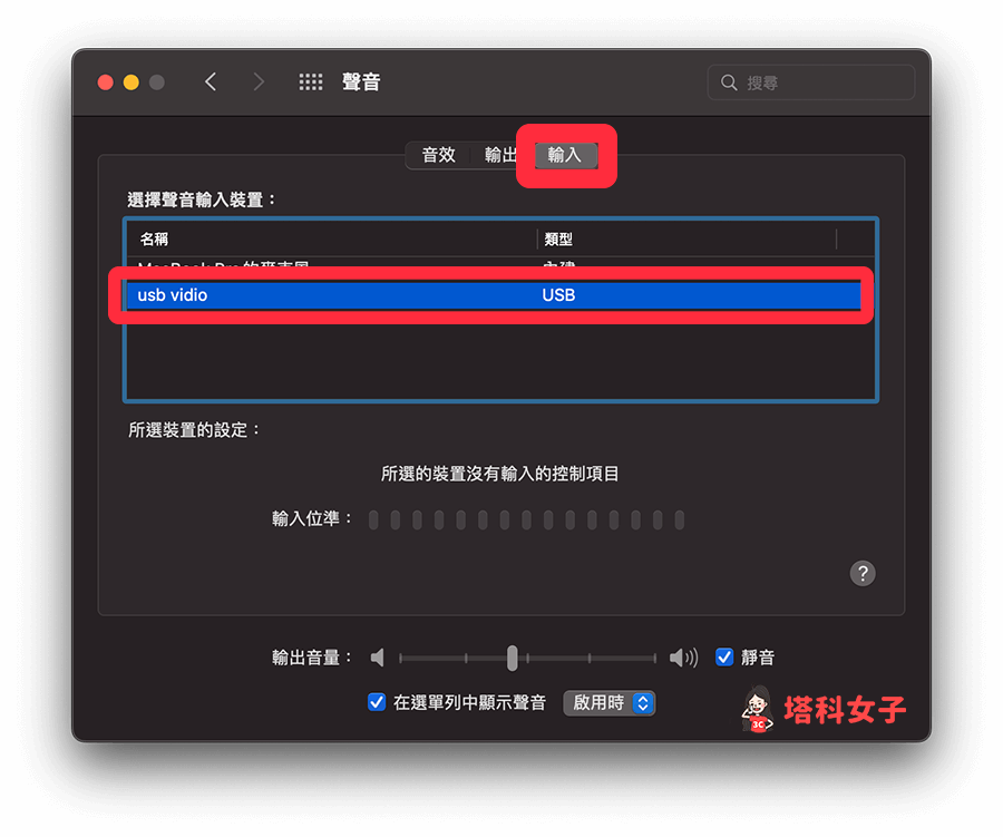 Switch 连接笔记本：更改 macOS 音频输入