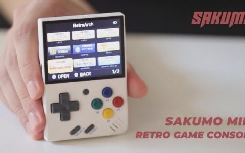 Sakumo Mini迷你手持式电玩主机，小巧机身支持超过30种模拟器
