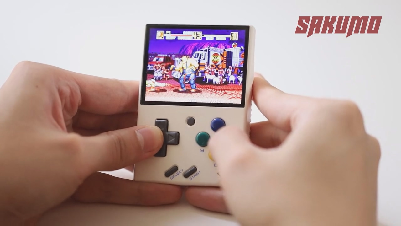 机身正面具有十字键、A、B、X、Y、Start、Select、Menu等按键。