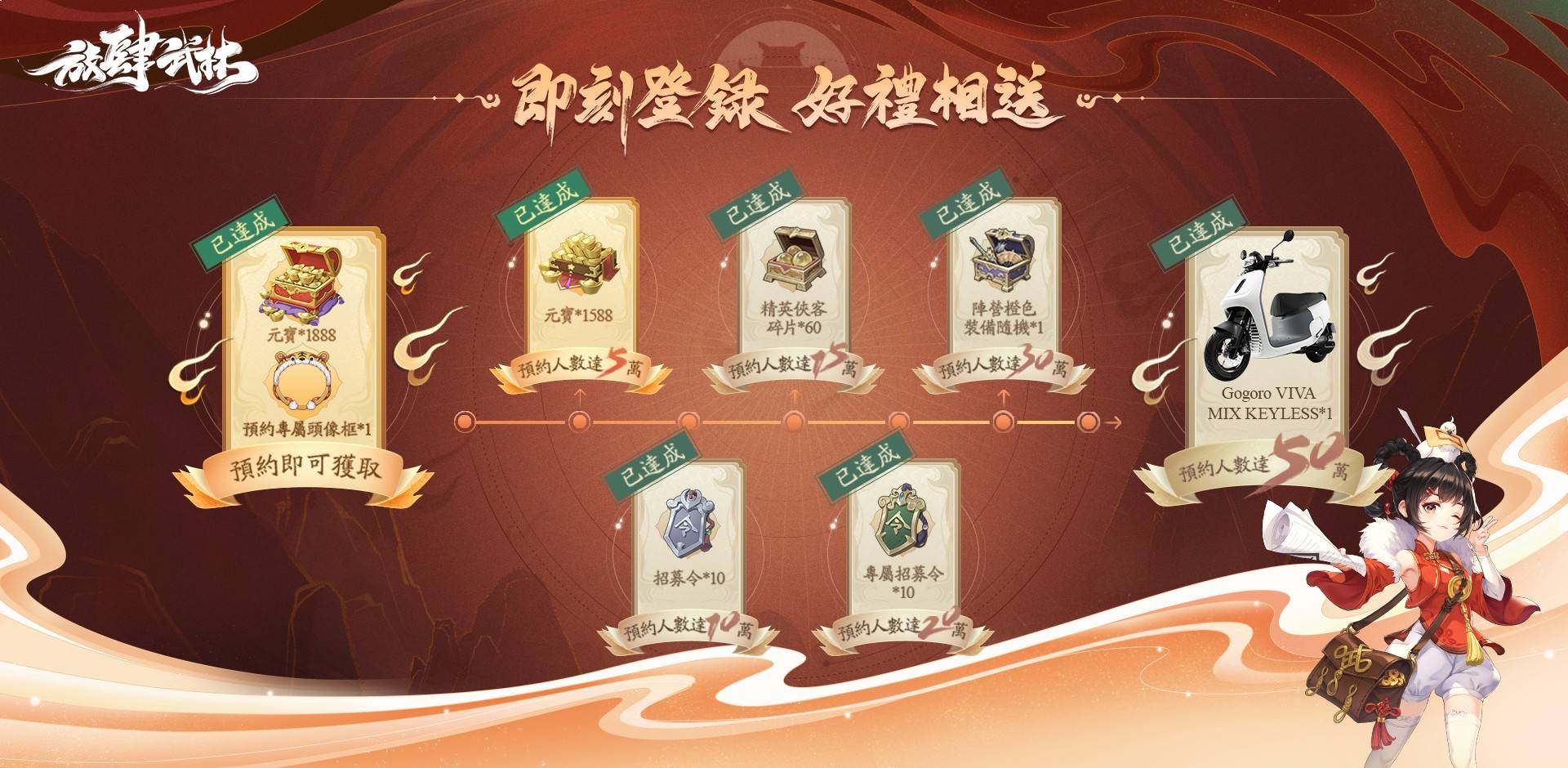 超过50万大侠齐聚，热闹江湖即将启程。