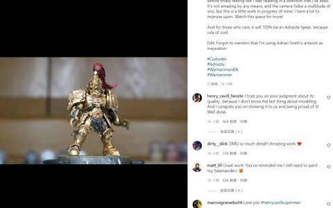 大超亲自涂装！ 亨利卡维尔分享《战鎚40K》帝皇禁军战棋作品！