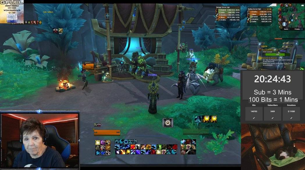图/截取自 Twitch @WowGrandma78（下同）