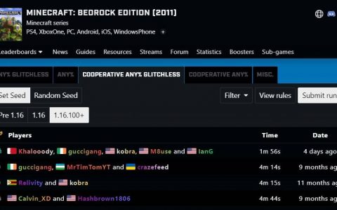 刷新世界紀錄！《Minecraft》五人合作SpeedRun只花1分56秒