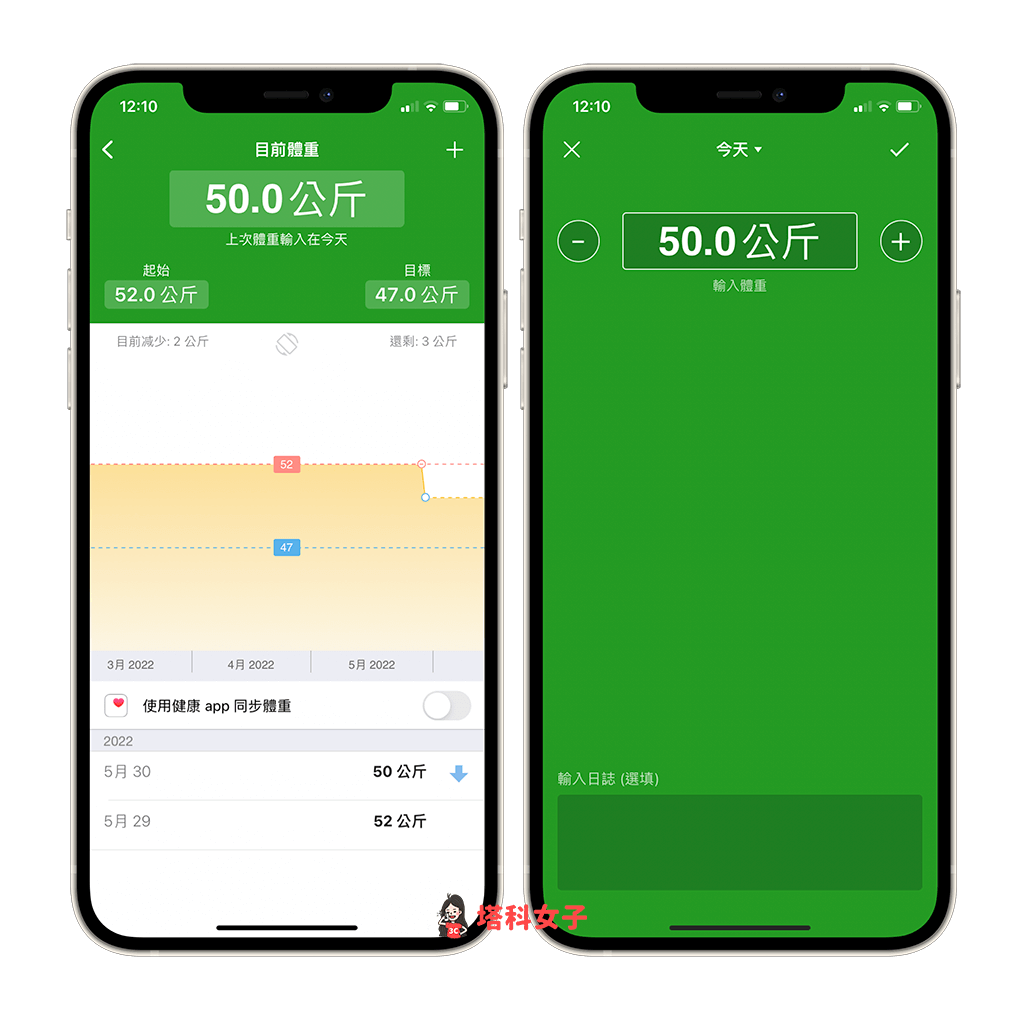 热量计算 App《FatSecret》：体重纪录并追踪