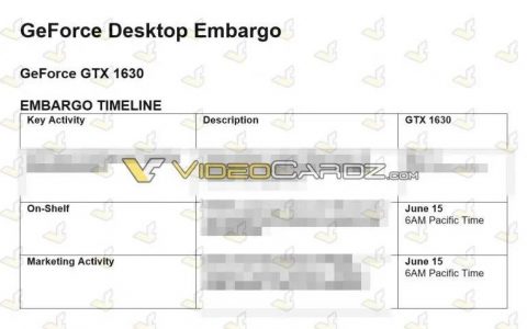 NVIDIA GeForce GTX 1630将于6月15日推出，传效能比 GTX 1050 Ti 还慢