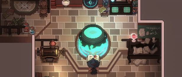 最后通通丢入锅中，只要配方、火候与搅拌方式正确，就会出现笑脸完成药水。