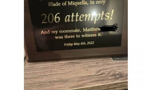 室友送奖牌祝贺挑战206次终于击败女武神，网友：「你们是灵魂伴侣了」