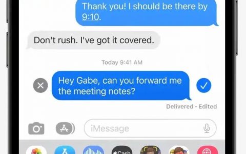 iMessage 编辑和吊销信息发送功能有15分钟时间限制