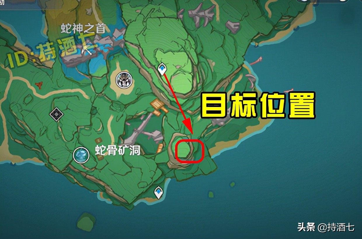 蛇骨矿洞雷神瞳位置分布图（原神蛇骨矿洞南边的雷神瞳在哪里）  第2张