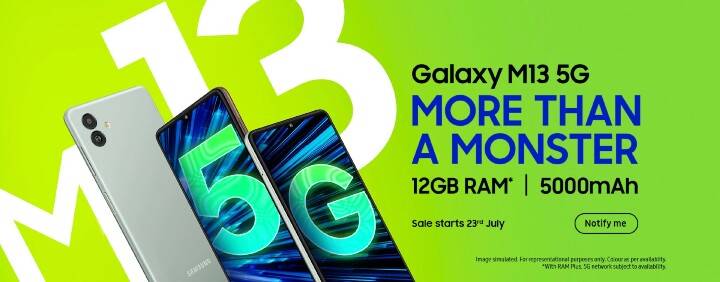 Samsung Galaxy M13 5G印度发布：搭载天玑 700处理器+新外型设计