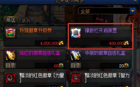 dnf徽章颜色对应部位分享（装备镶嵌攻略）