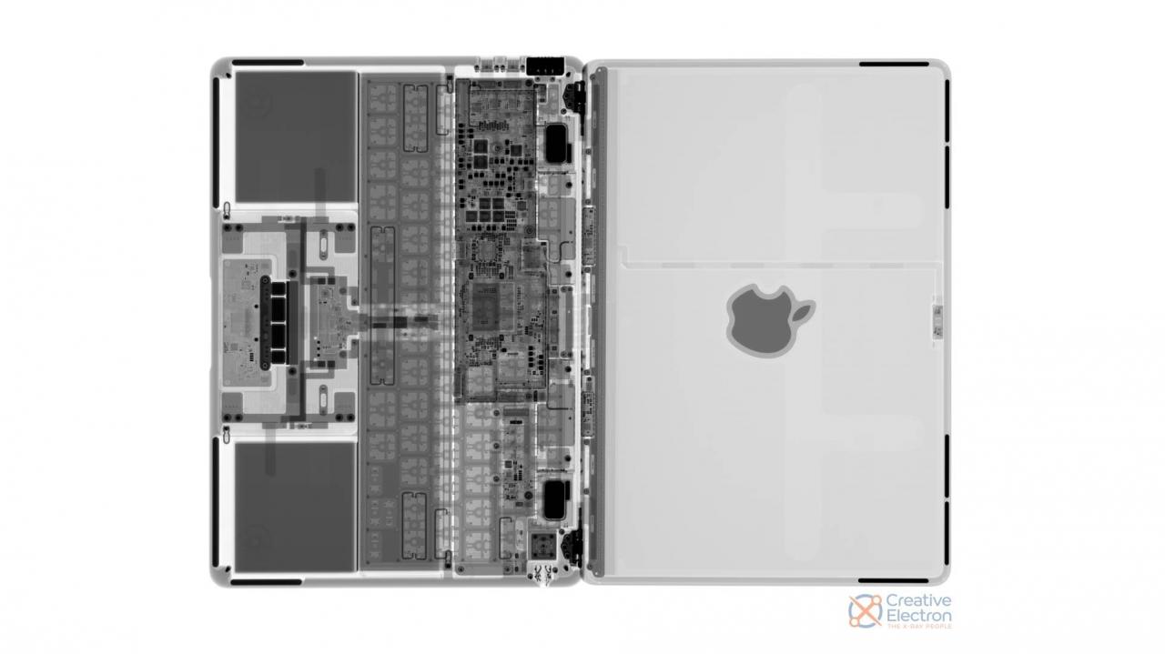 M2 MacBook Air 的 X光透视图
