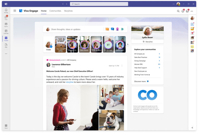 界面神似Facebook！Microsoft推出新款社交应用Viva Engage，今年8月将取代Teams中的Communities