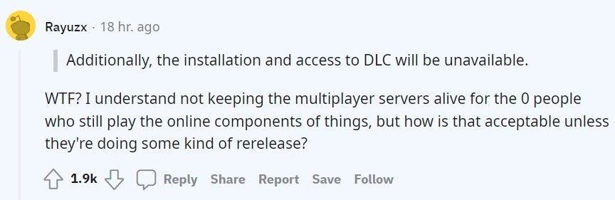 Ubisoft 将终止《刺客教条 2》等15 款作品线上服务，连带影响单机 DLC 内容不能玩