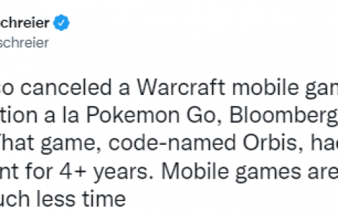 传暴雪和网易合作开发《魔兽》手游被取消