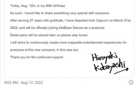 资深《生化危机》制作人已离开卡普空加入网易