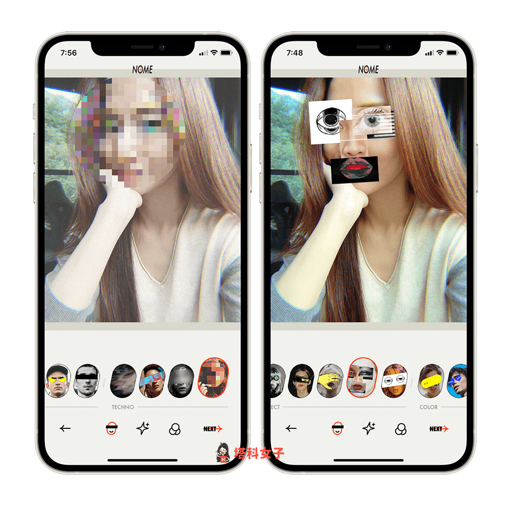 遮脸相机 App《NOME》:遮脸动画