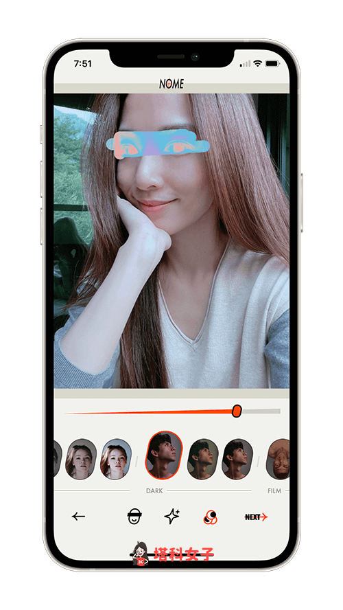 遮脸相机 App《NOME》:滤镜