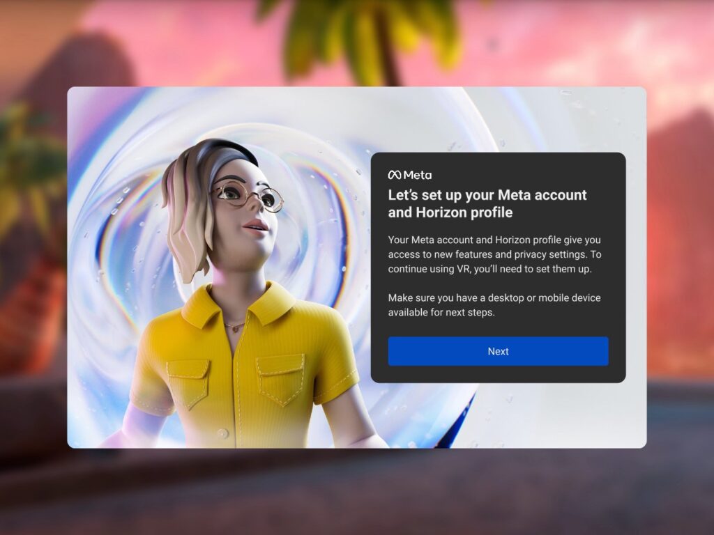Facebook母公司正式推出专属的Meta账户：成新的VR登录方式，替代社交媒体账号