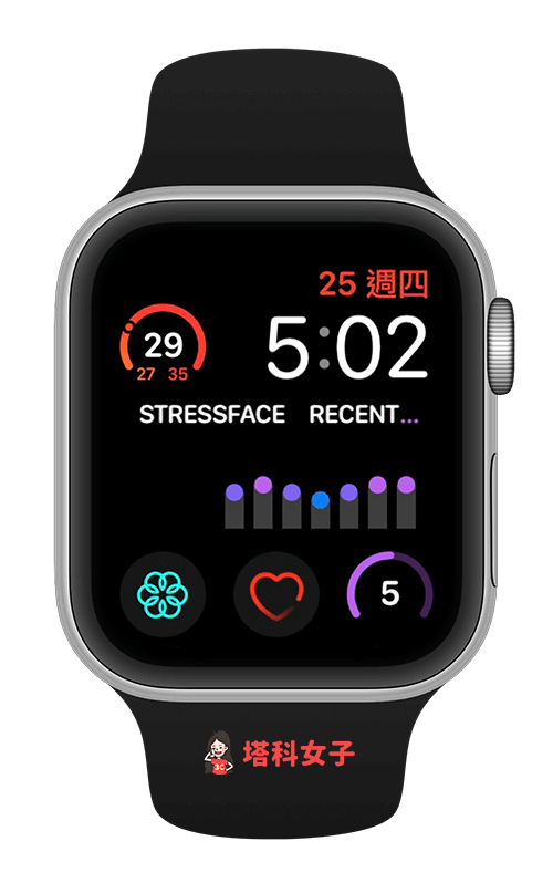 在Apple Watch表面查看压力数值