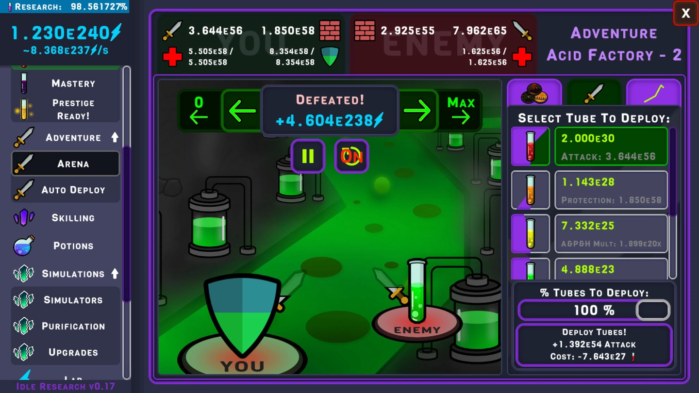 免费放置新作《Idle Research》推出三天获玩家极度好评，享受数字暴增带来的乐趣