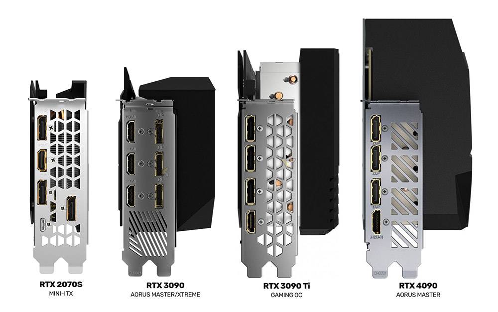 这张RTX 4090AORUS体积超巨大，几乎可容纳4张Mini-ITX