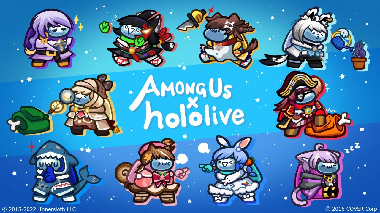 《Among Us》×「Hololive」即日起推出联动合作，只要购买联动包后游玩便能获得皮肤。