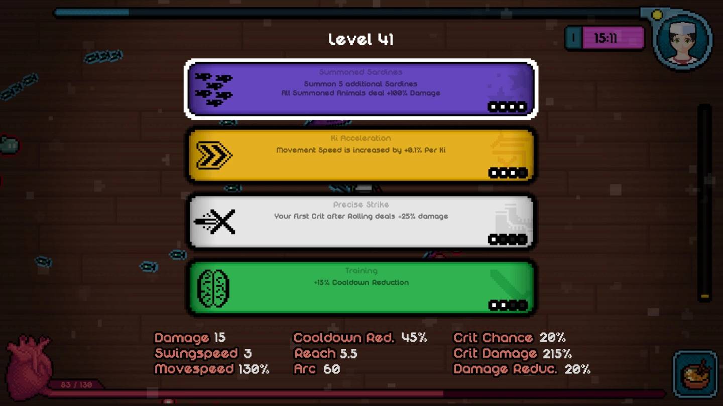 《Sue Shi Survival》弹幕 Roguelike 动作游戏亮相，拿好你的生鱼片刀对抗海鲜亡灵！