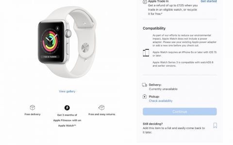 Apple Watch Series 3 停售倒数开跑，苹果官网卖完下架停产