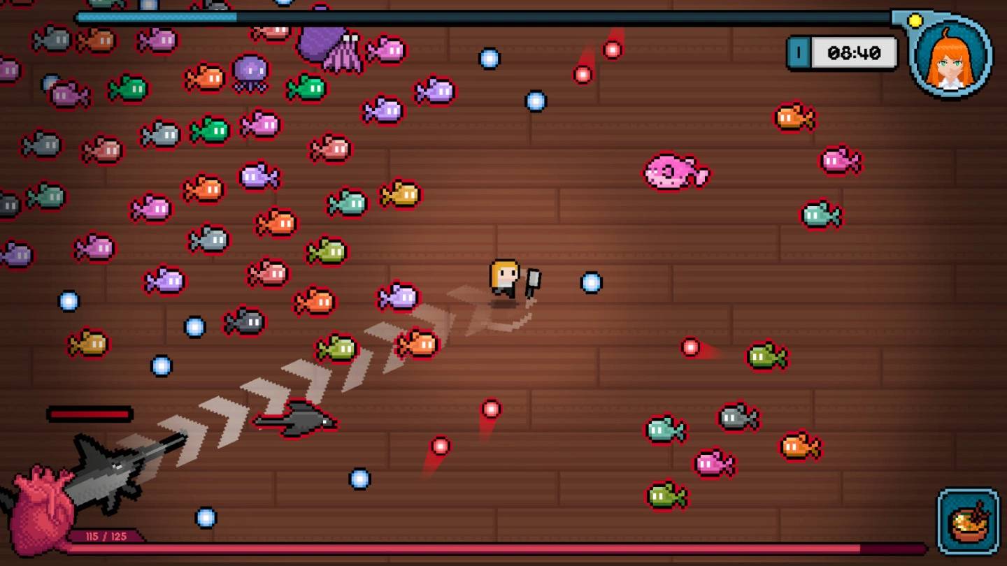 《Sue Shi Survival》弹幕 Roguelike 动作游戏亮相，拿好你的生鱼片刀对抗海鲜亡灵！