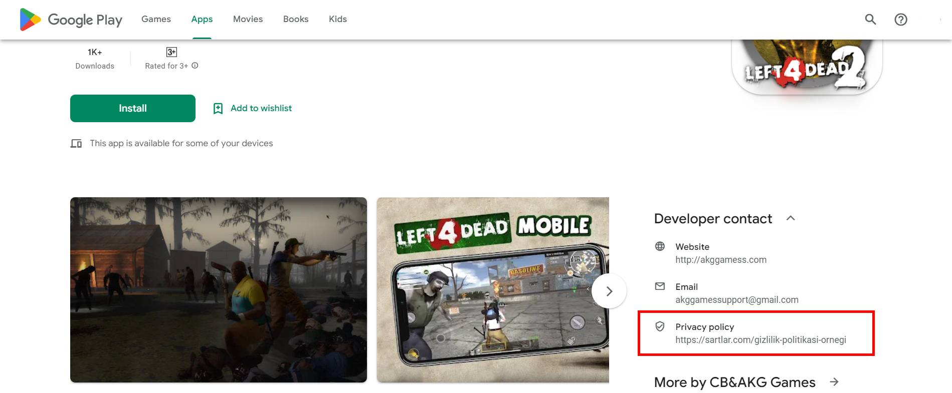 假的！《Left 4 Dead II Mobile》不是Valve官方游戏，而是山寨版游戏！