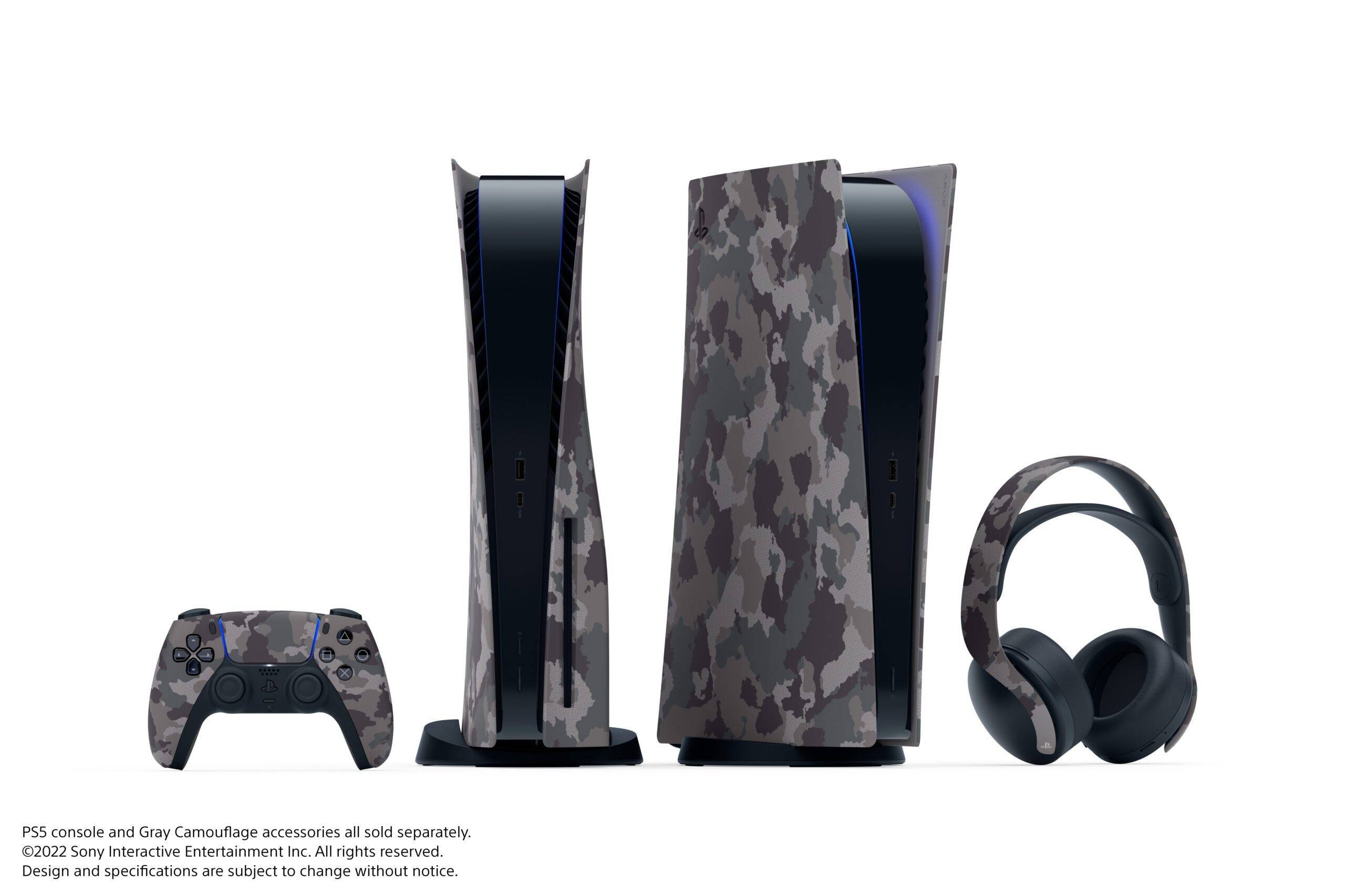 PS5 发表「深灰迷彩」配色系列主机护盖、控制器与耳机组 预定 10 月起陆续推出
